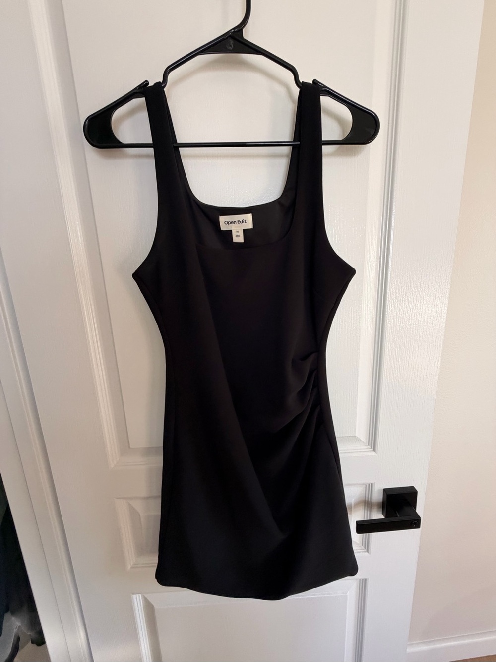 Open Edit Black Mini Tank Dress — Sleek Scoop Neck